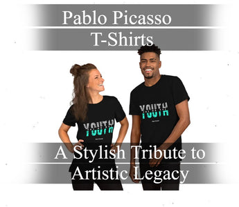 T-shirt with Pablo Picasso-inspired artwork design, featuring bold, abstract patterns and vibrant colors.