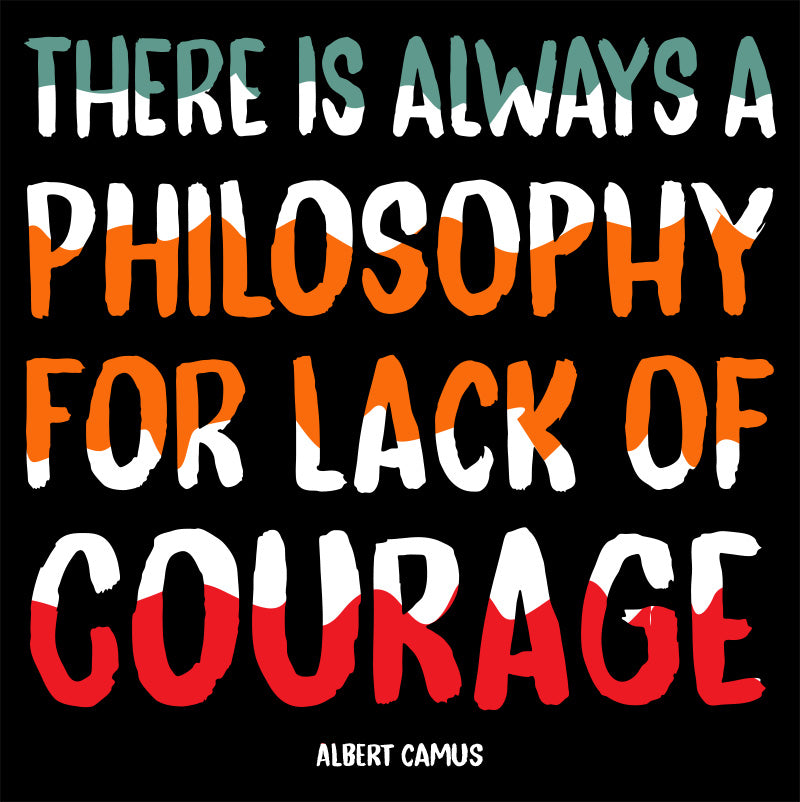 Eco Tote Bag -  Albert Camus quotes, "There is always a philosophy for lack of courage"