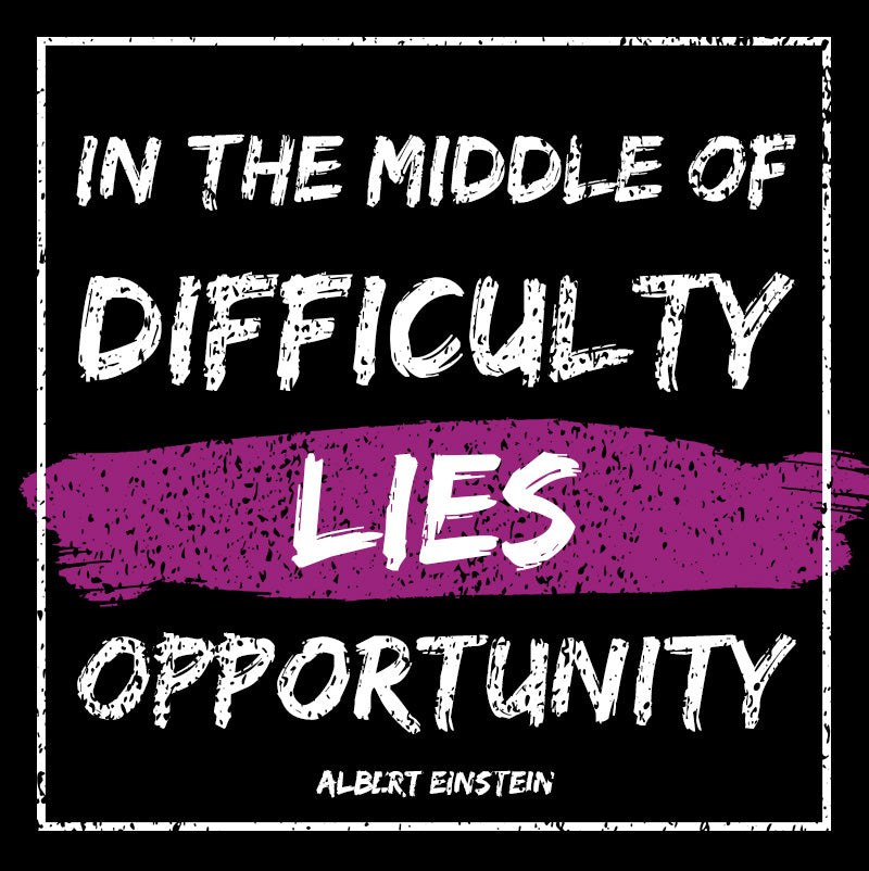 Eco Tote Bag - Albert Einstein quotes, “In the Middle of Difficulty Lies Opportunity.”