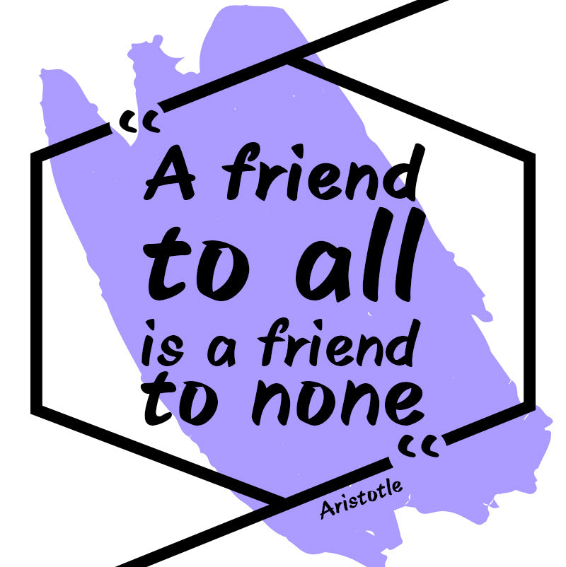 White glossy mug - Aristotle quotes, “a friend to all is a friend to none”