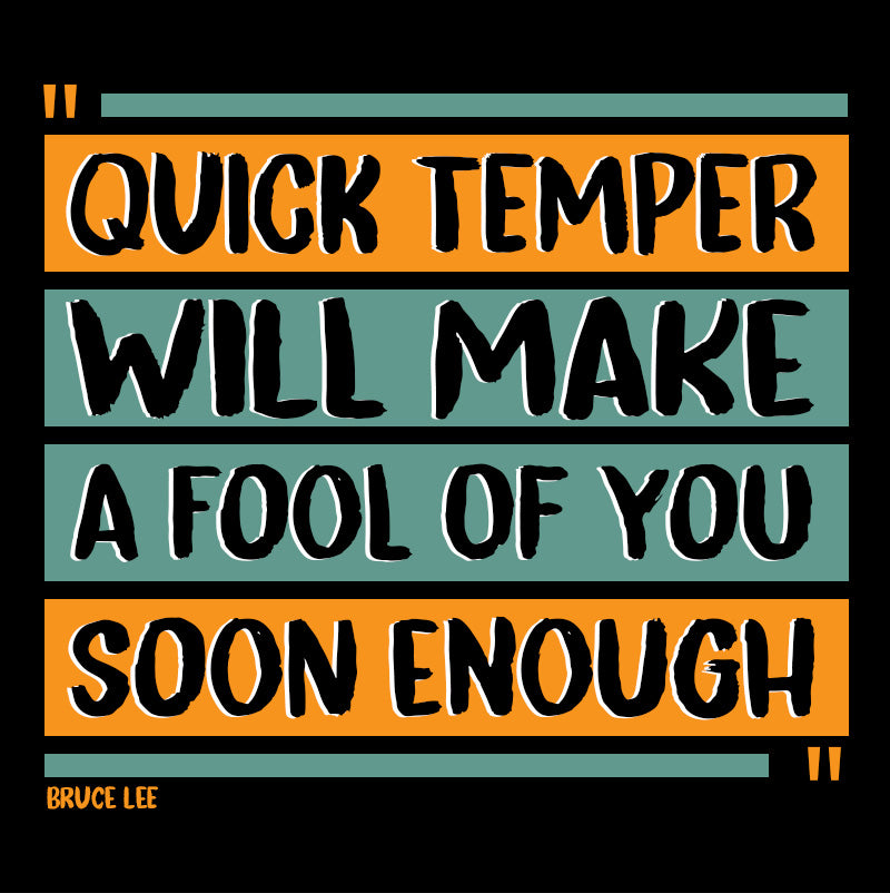 Eco Tote Bag - Bruce Lee quotes, "Quick temper will make a fool of you soon enough"