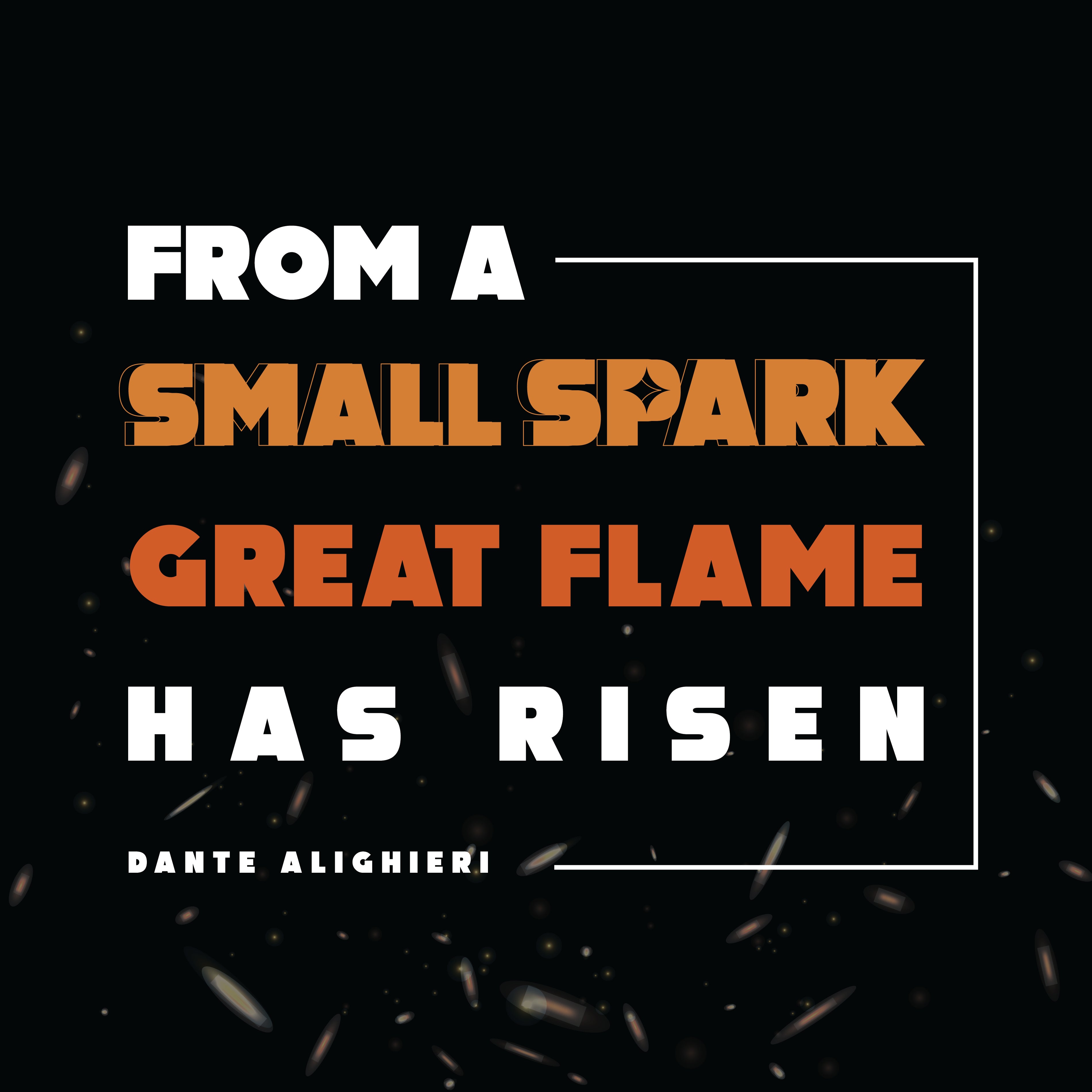 Women's Racerback Tank - Dante Alighieri's Quotes, "From a small spark, Great flame has risen."