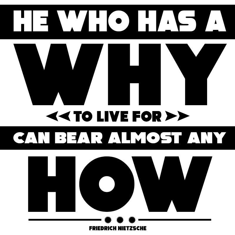 White glossy mug - Friedrich Nietzsche quotes, “He who has a why to live for can bear almost any how.”