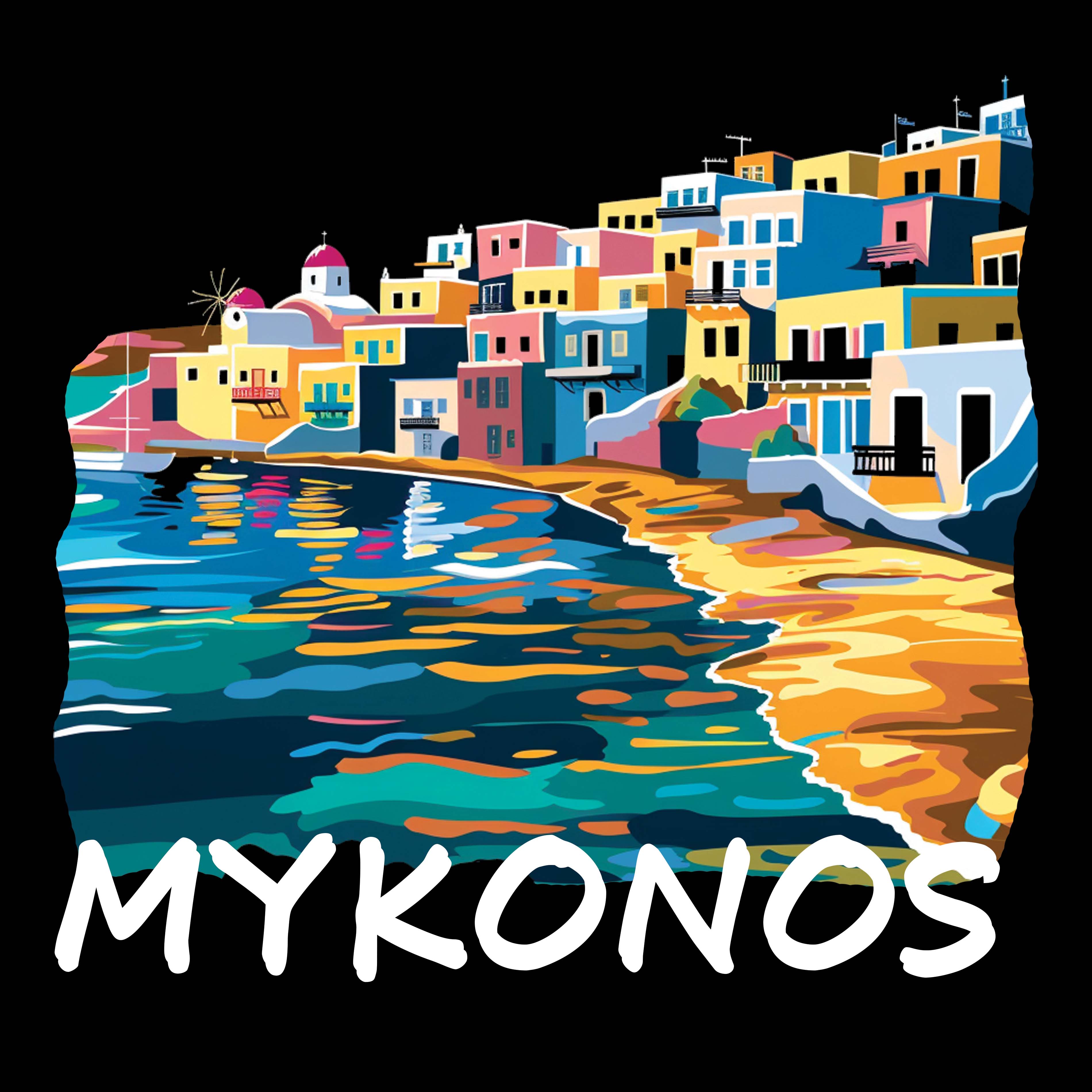 Women's Racerback Tank - Mykonos Island