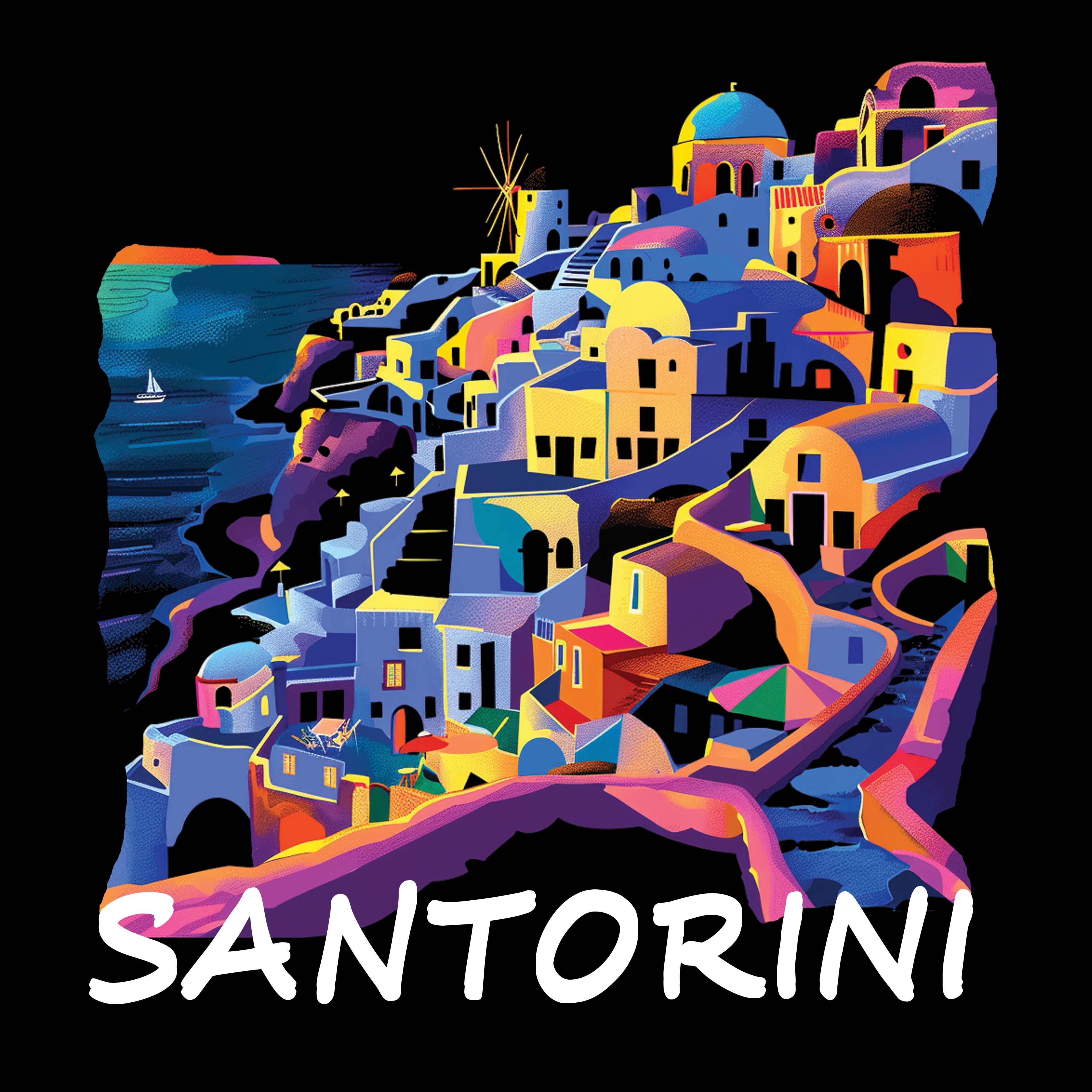 Women's Racerback Tank - Santorini Island