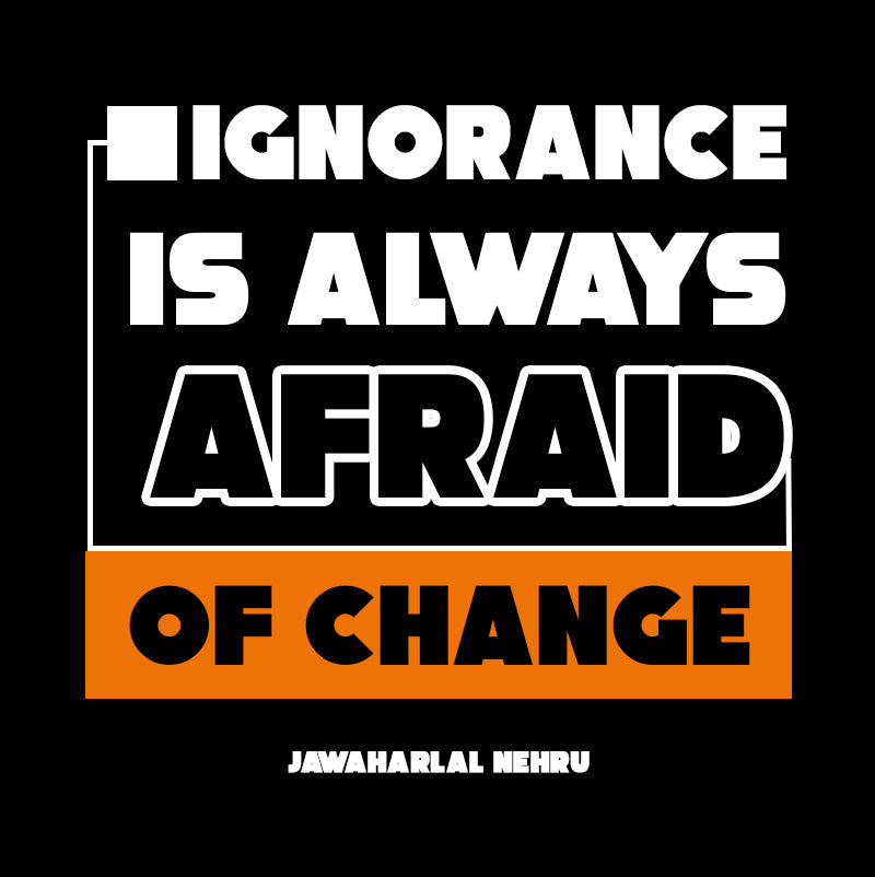 Women's Racerback Tank - Jawaharlal Nehru quotes, "Ignorance is always afraid of change."