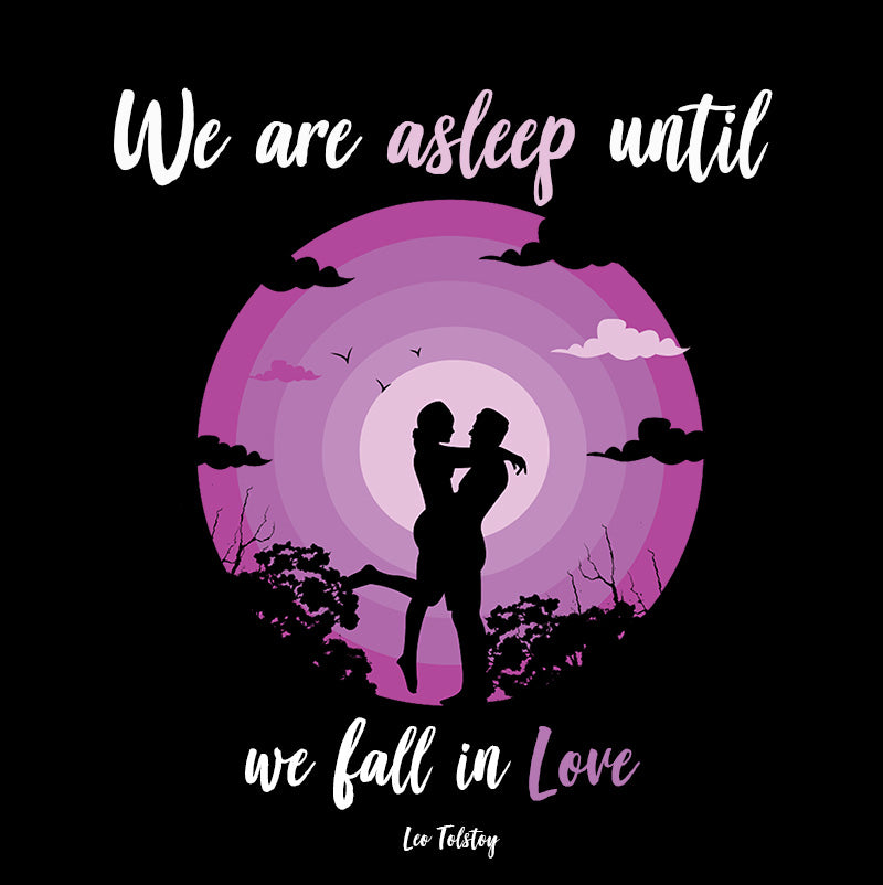 Women's Racerback Tank -  Leo Tolstoy quotes, “We are asleep until we fall in Love”