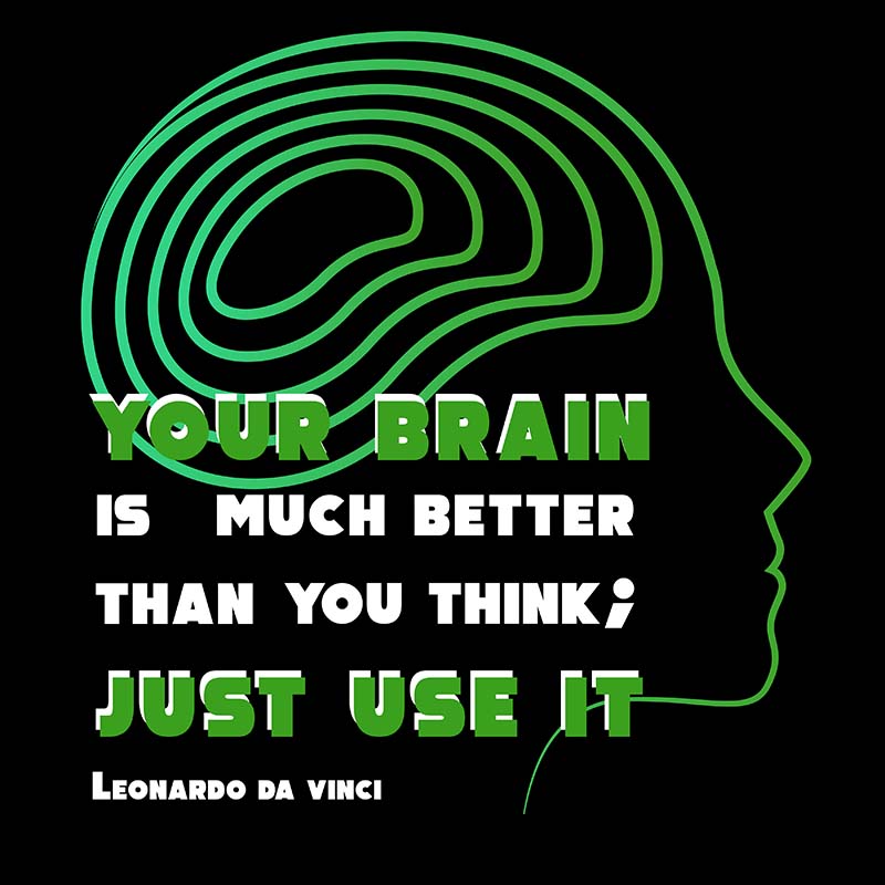 Unisex Sweatshirt - Leonardo da vinci's Quotes, “Your brain is much better than you think, just use it!”