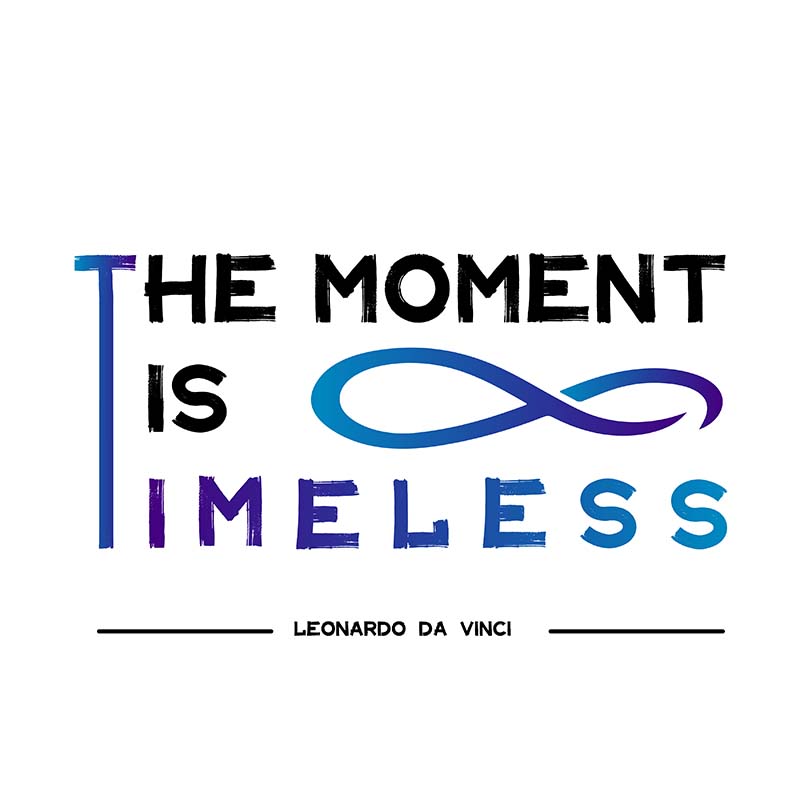 Women's Racerback Tank - Leonardo da vinci's Quotes, "The moment is timeless"