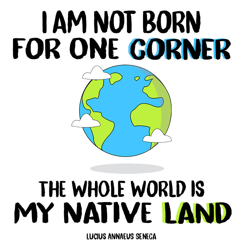 Eco Tote Bag - Lucius Annaeus Seneca quotes, “I am not born for one corner, the whole world is my native land”