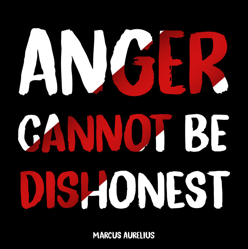 Unisex Hoodie - Marcus Aurelius quotes, "Anger cannot be dishonest"