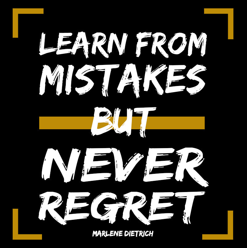 Eco Tote Bag - Marlene Dietrich quotes, "Learn from mistakes but never regret"