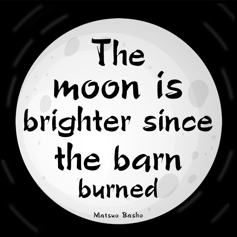 Women's Racerback Tank - Matsuo Basho quotes, "The moon is brighter since the barn burned"