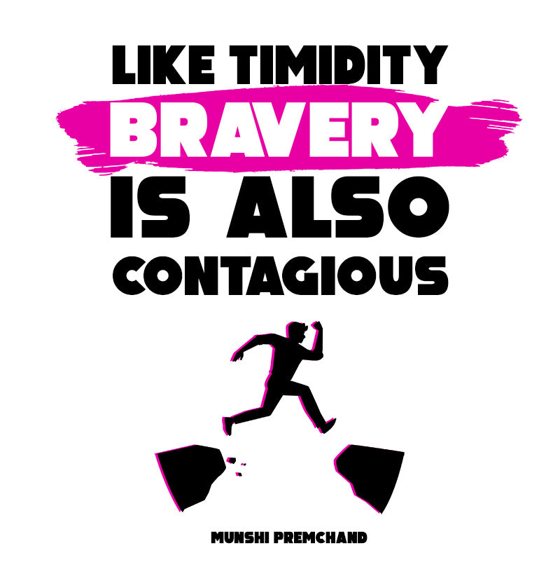 Eco Tote Bag - Munshi Premchand quotes, "Like timidity, bravery is also contagious"