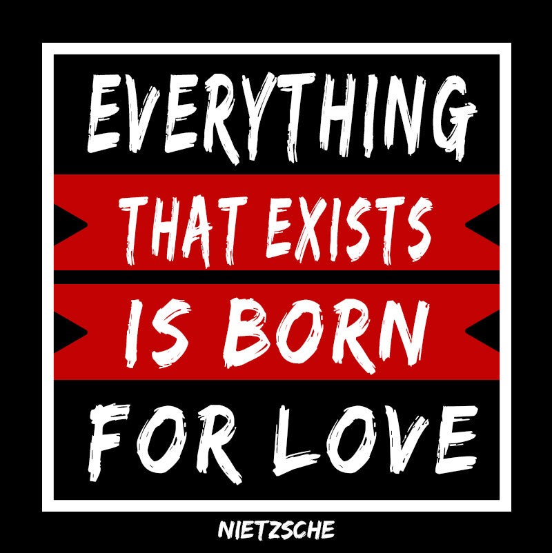 Women's Racerback Tank - Nietzsche quotes, "Everything that exists is born for love"