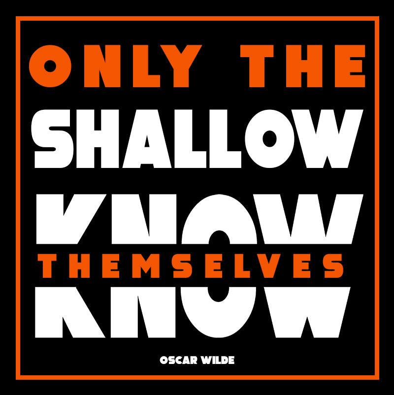 Eco Tote Bag - Oscar Wilde quotes, "Only the shallow know themselves"