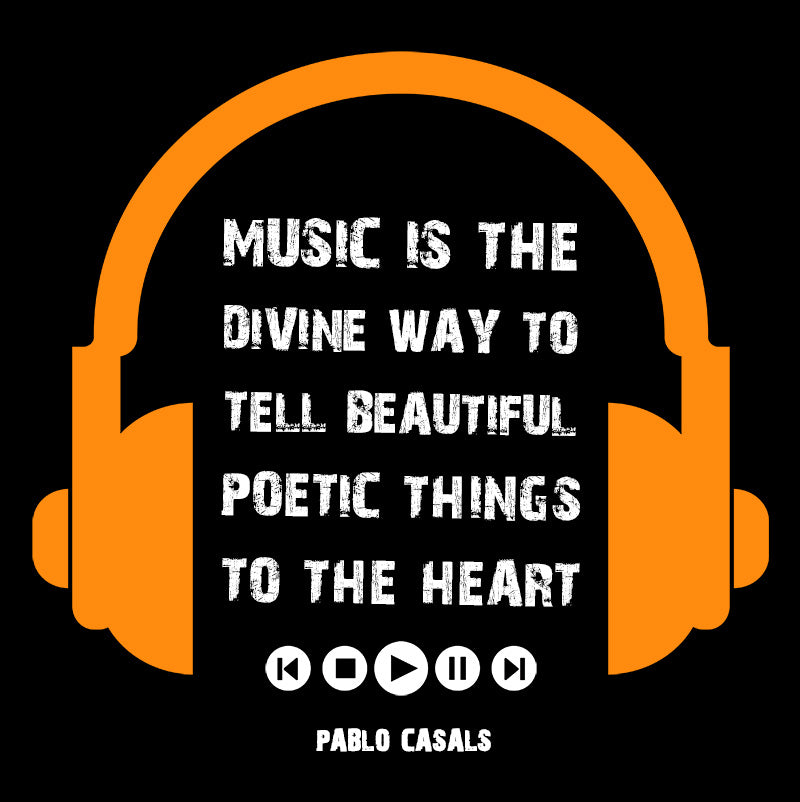 Eco Tote Bag - Pablo Casals Quotes, "Music is the divine way to tell beautiful, poetic things to the heart"