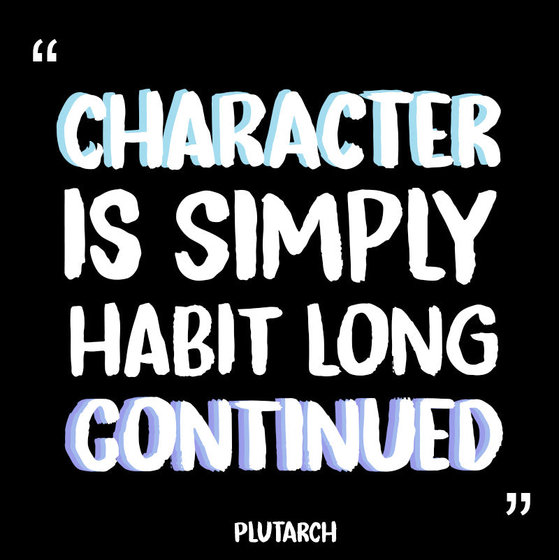 Eco Tote Bag - Plutarch quotes, "Character is simply habit long continued"