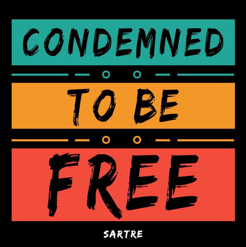 Eco Tote Bag - Sartre quotes, "Condemned to be free"