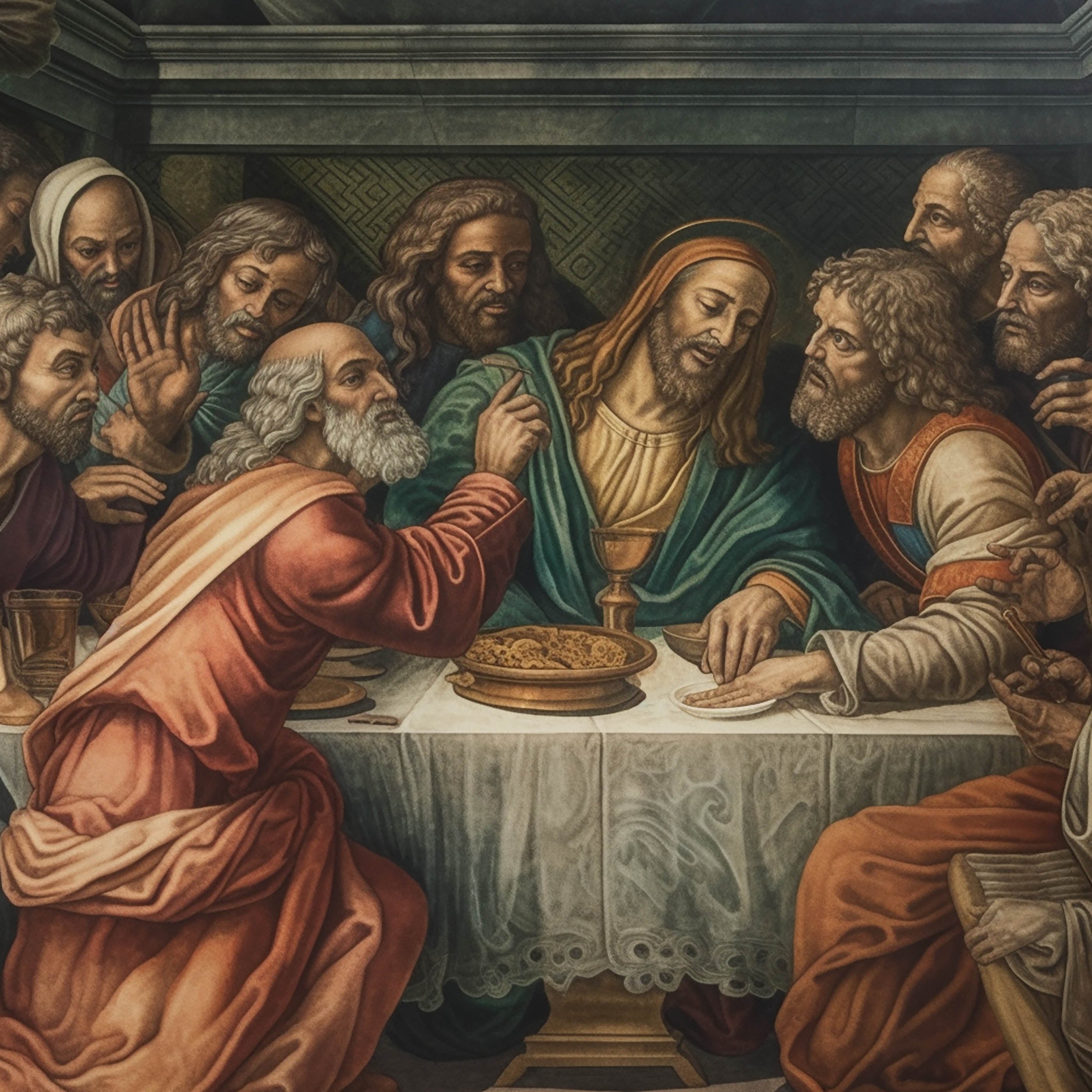 Recycled unisex sports jersey - Leonardo da Vinci's "The Last Supper" Inspired painting