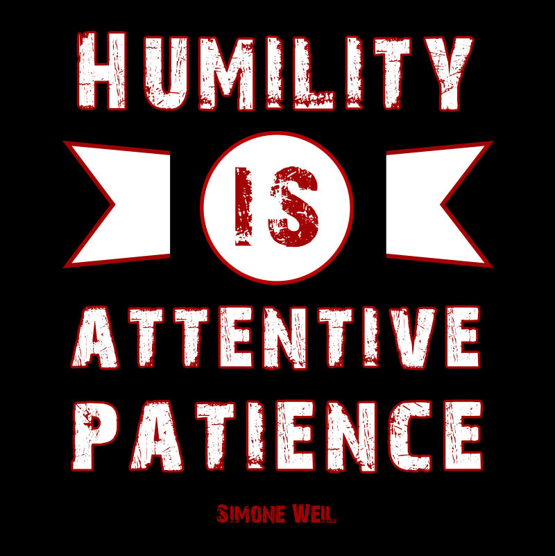 Women's Racerback Tank - Simone Weil quotes, "Humility is attentive patience"