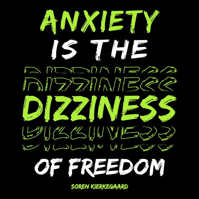 Women's Racerback Tank -  Soren Kierkegaard quotes, "Anxiety Is the Dizziness of Freedom"