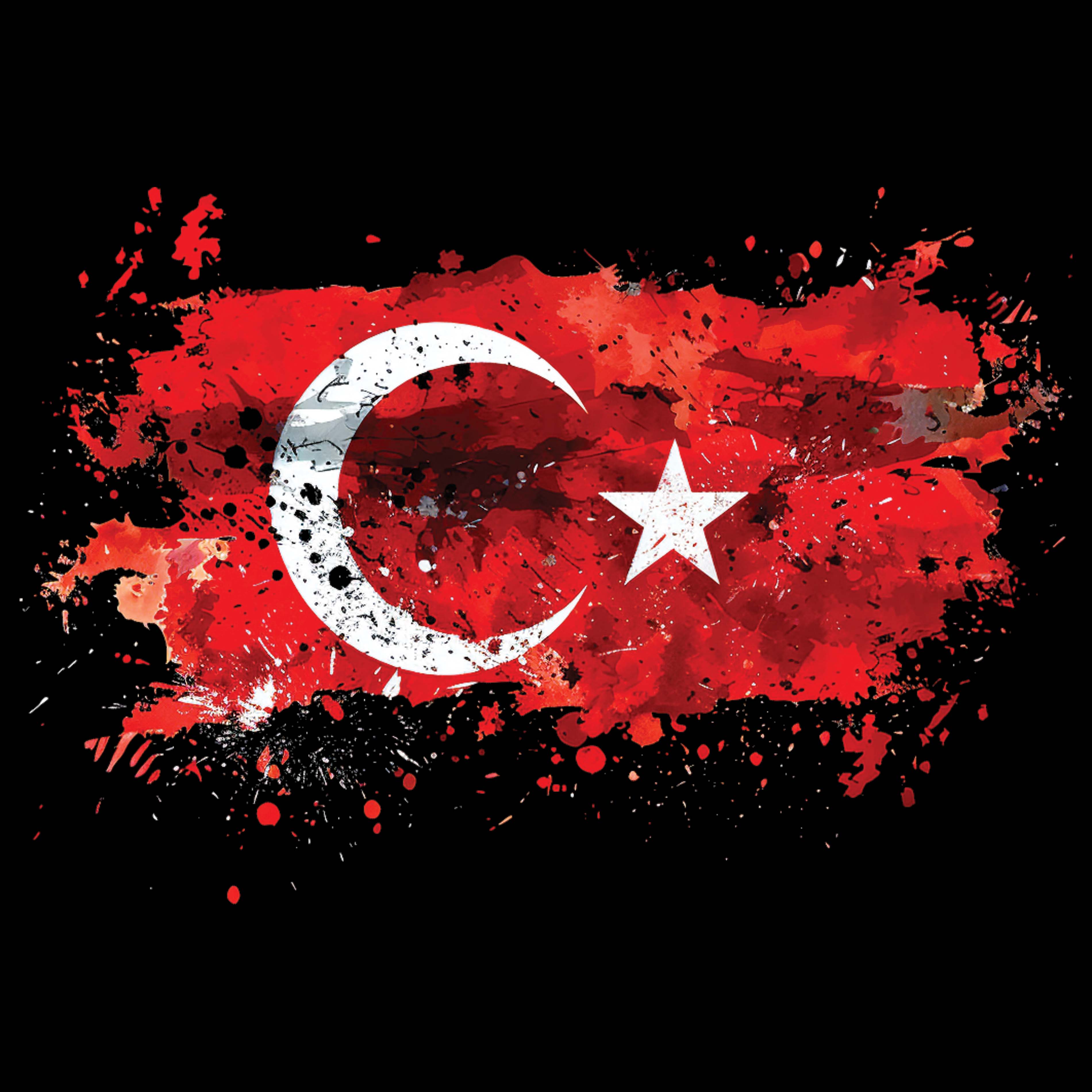 Unisex Hoodie - Flag of Turkey Watercolor