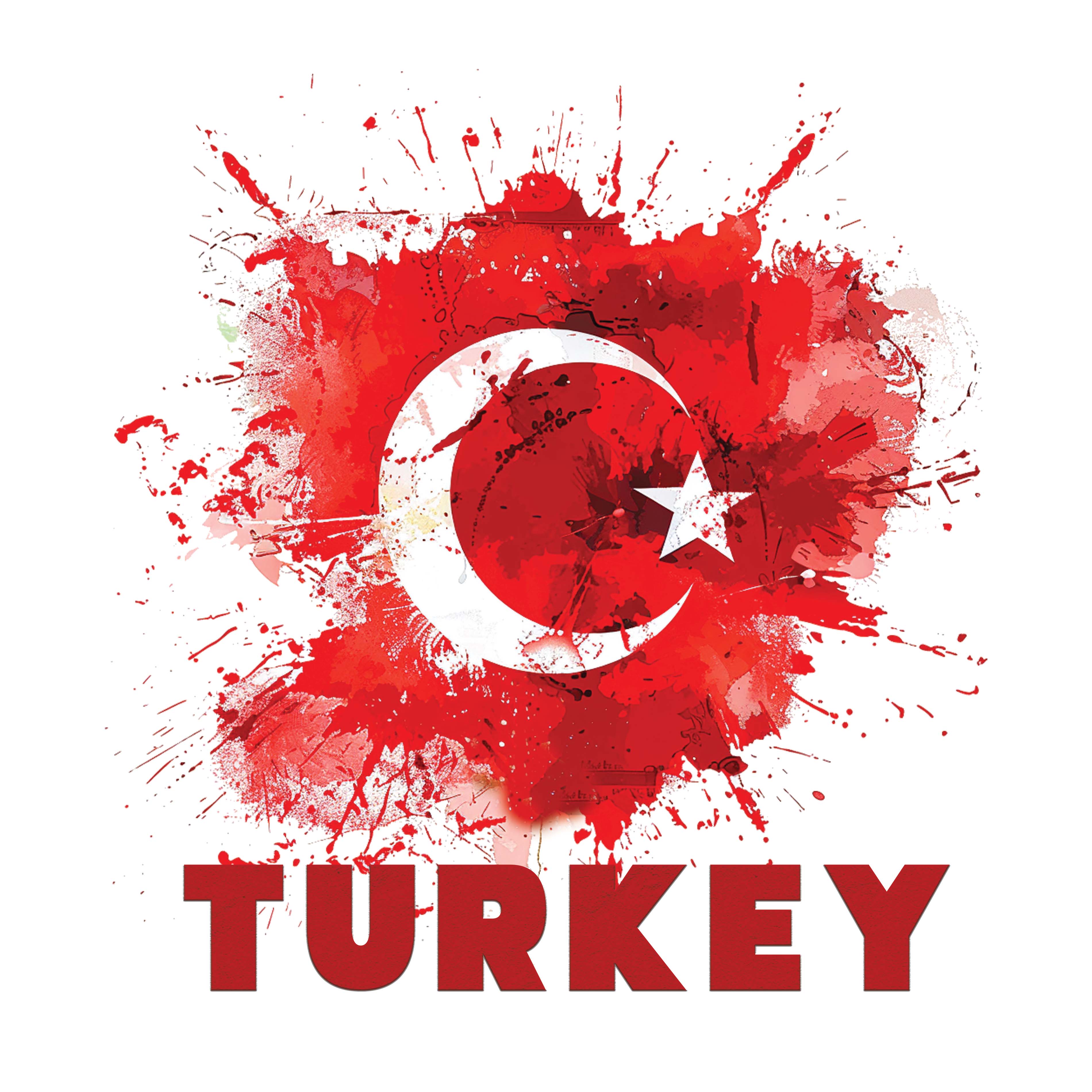 Unisex Hoodie - Watercolor Flag of Turkey