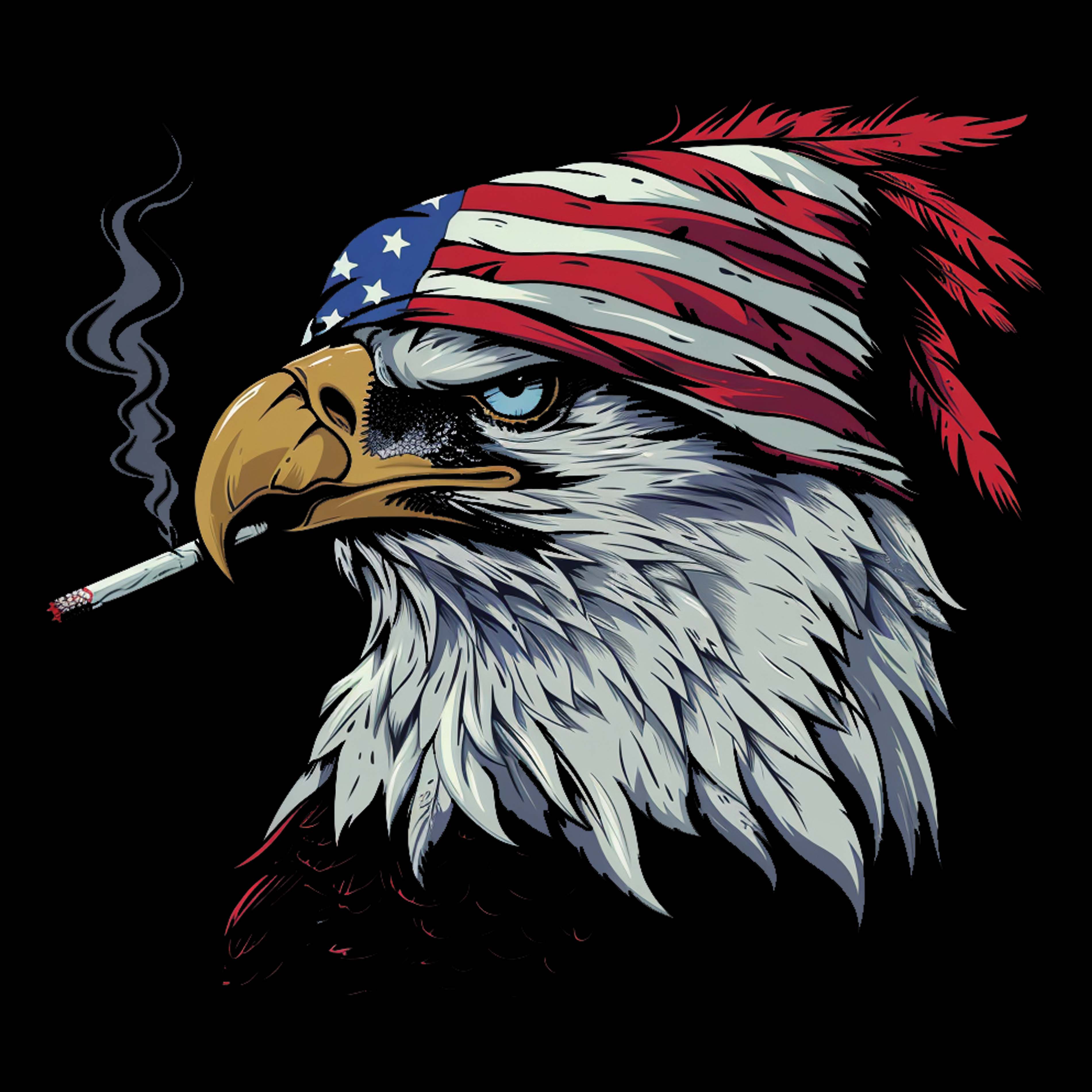 Unisex Hoodie - Smoking American Eagle