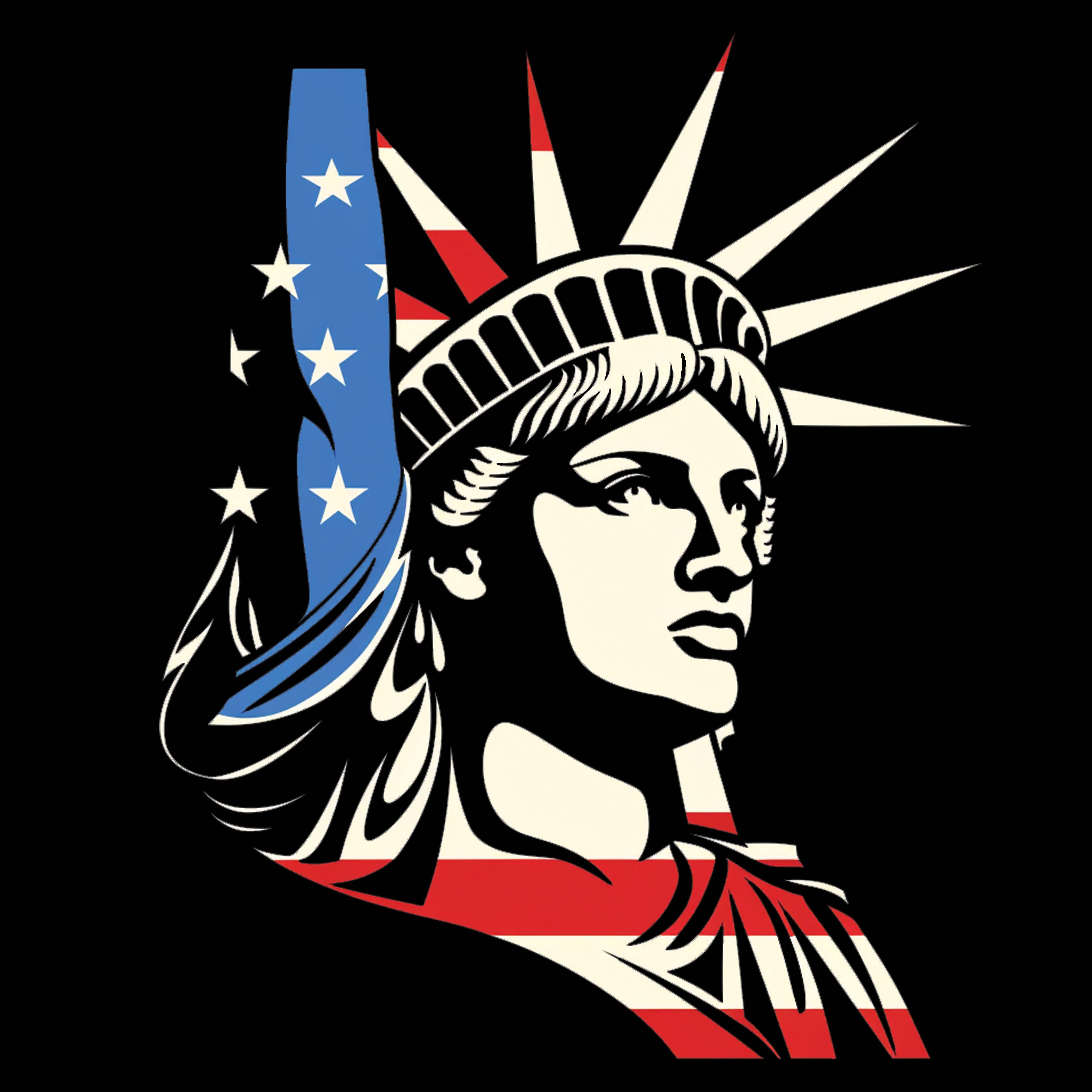 Women's Racerback Tank - The Statue of Liberty in American flag colors