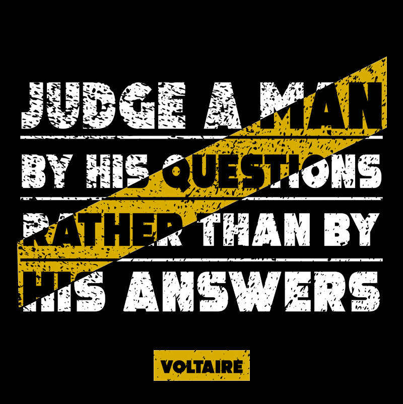 Women's Racerback Tank - Voltaire quotes, " Judge a man by his questions rather than by his answers"