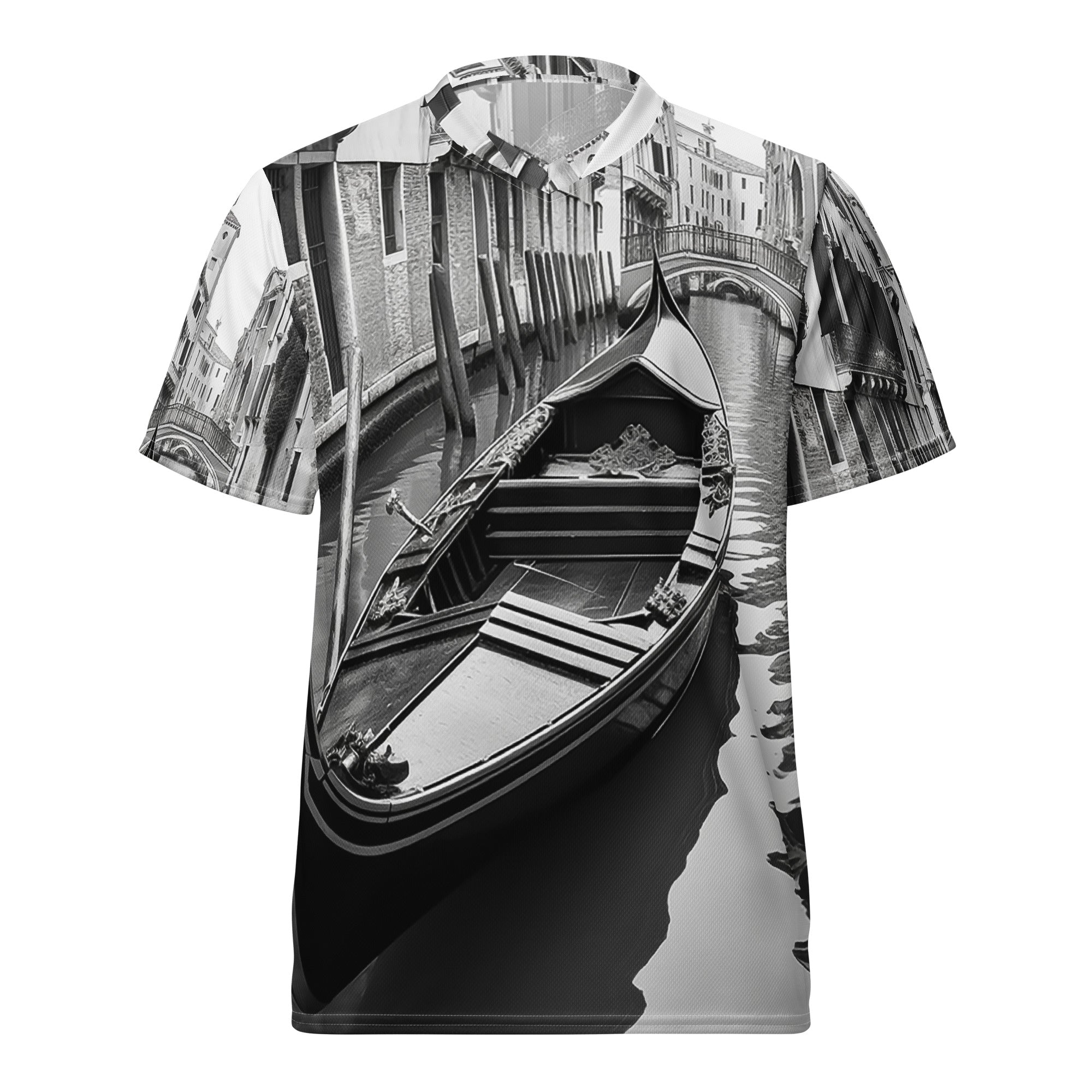 Recycled unisex sports jersey - Venice in Black and White