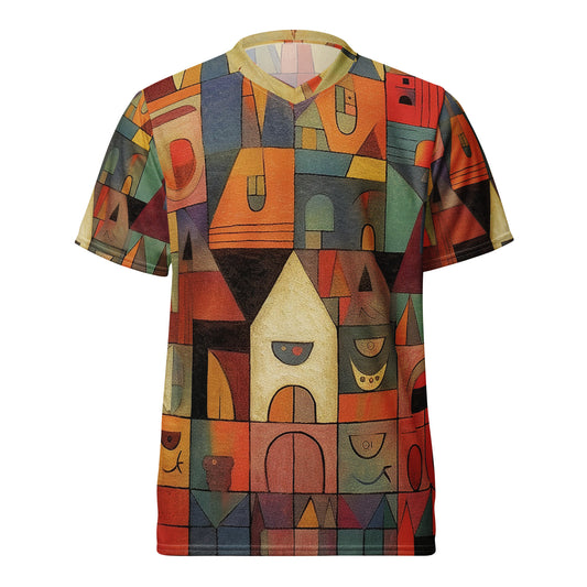 Recycled unisex sports jersey -  Paul Klee Inspired painting