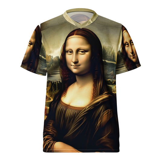Recycled unisex sports jersey - Mona Lisa Inspired painting