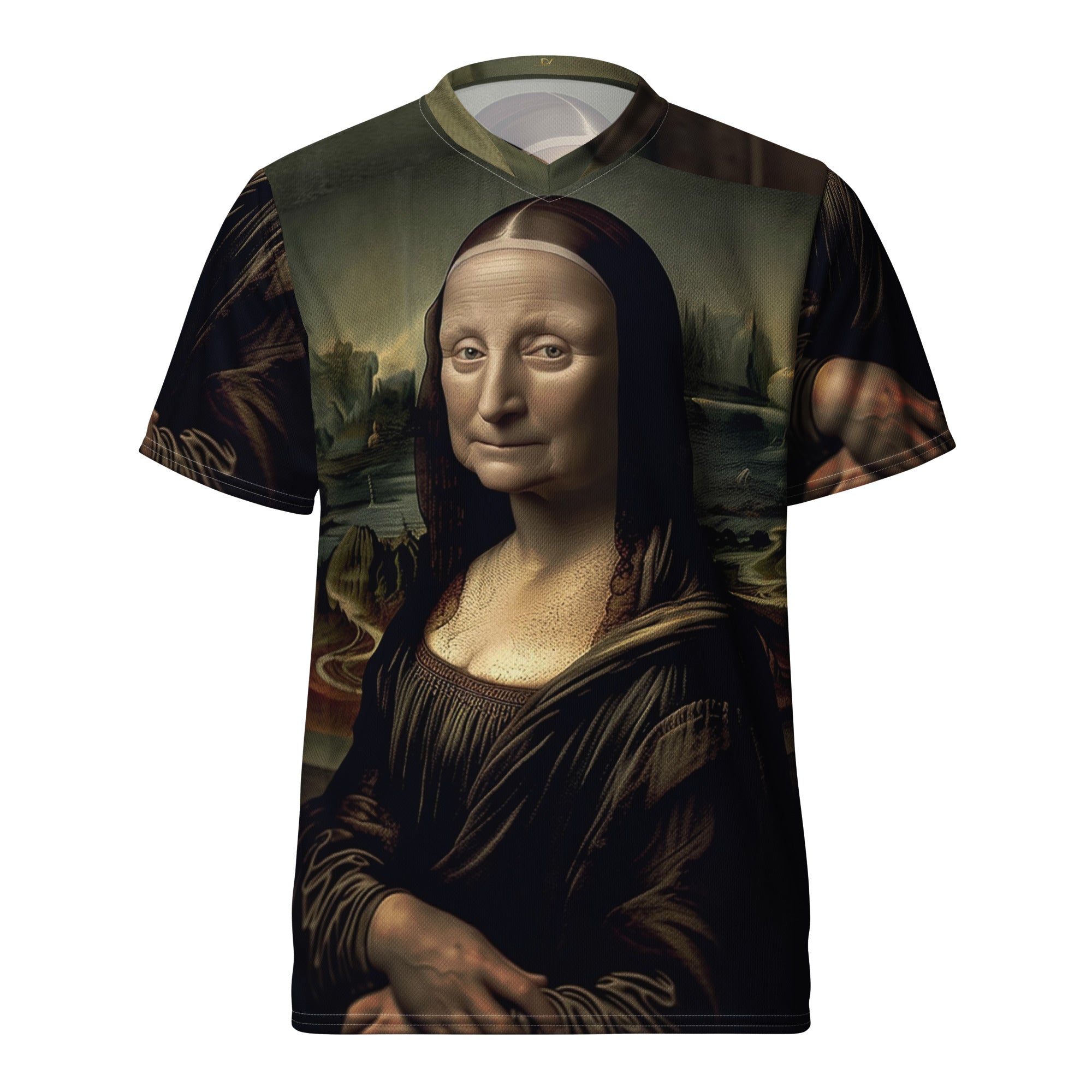 Recycled unisex sports jersey - Mona Lisa Inspired painting