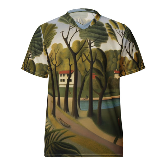 Recycled unisex sports jersey - Henri Rousseau Inspired painting