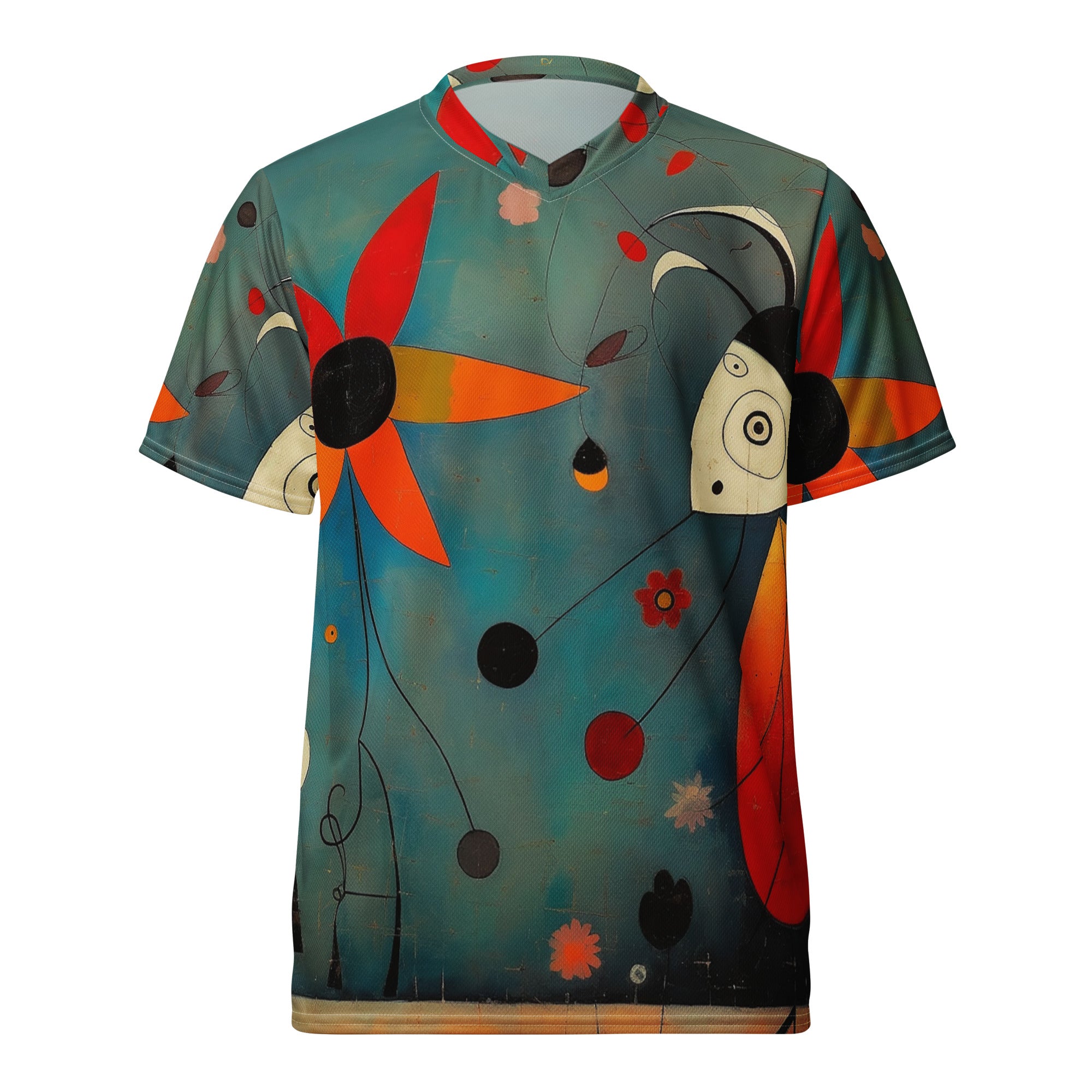 Recycled unisex sports jersey - Joan Miró Inspired painting