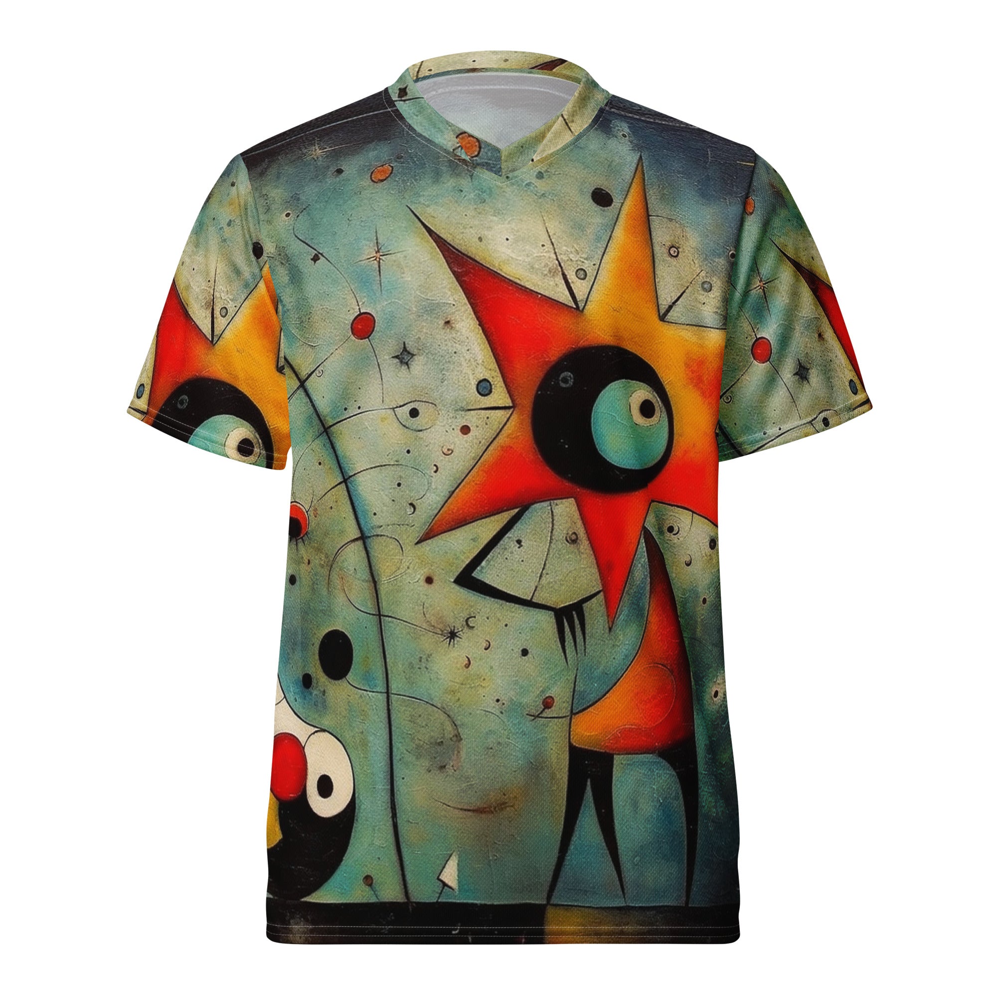 Recycled unisex sports jersey - Joan Miró Inspired painting