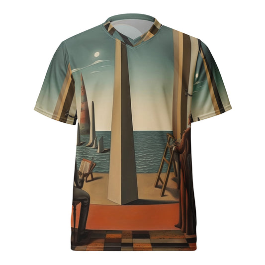 Recycled unisex sports jersey - Giorgio de Chirico Inspired painting