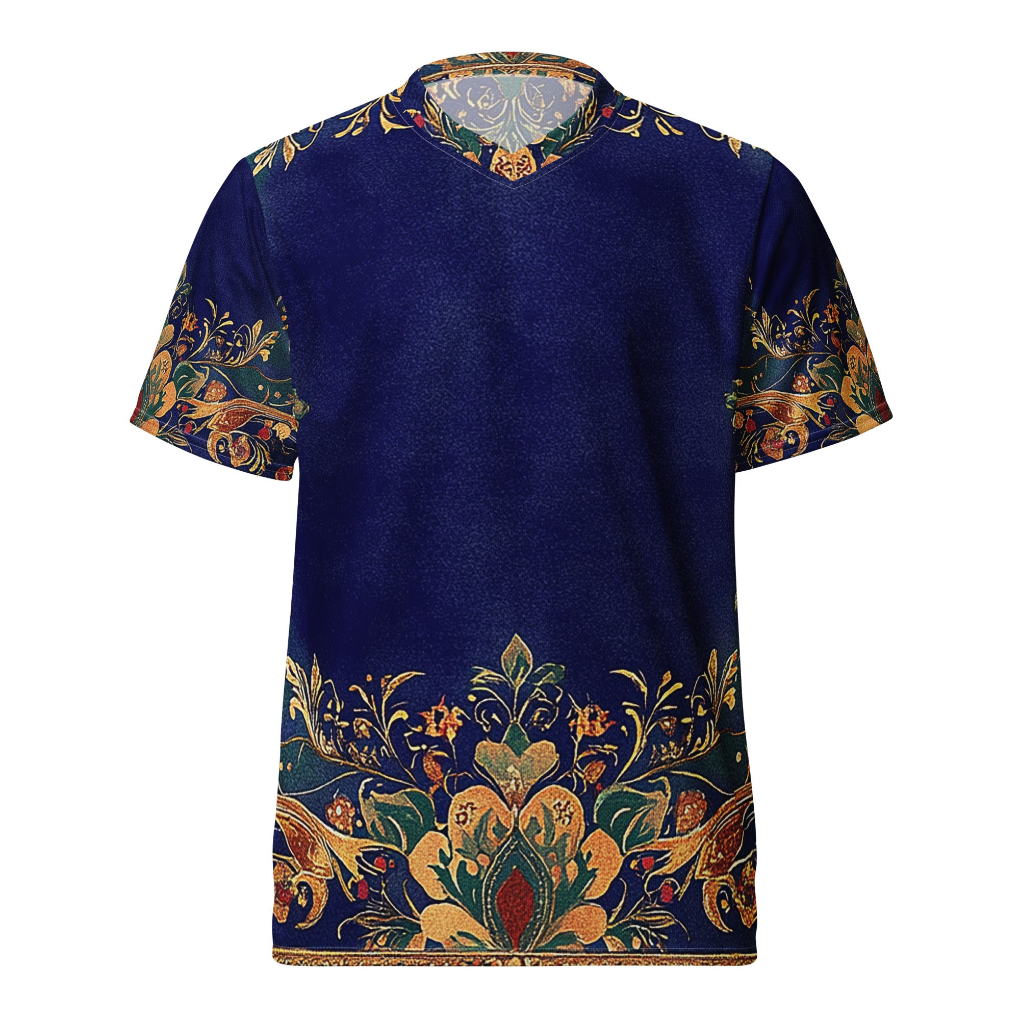 Recycled unisex sports jersey - Persian-Inspired Floral Design