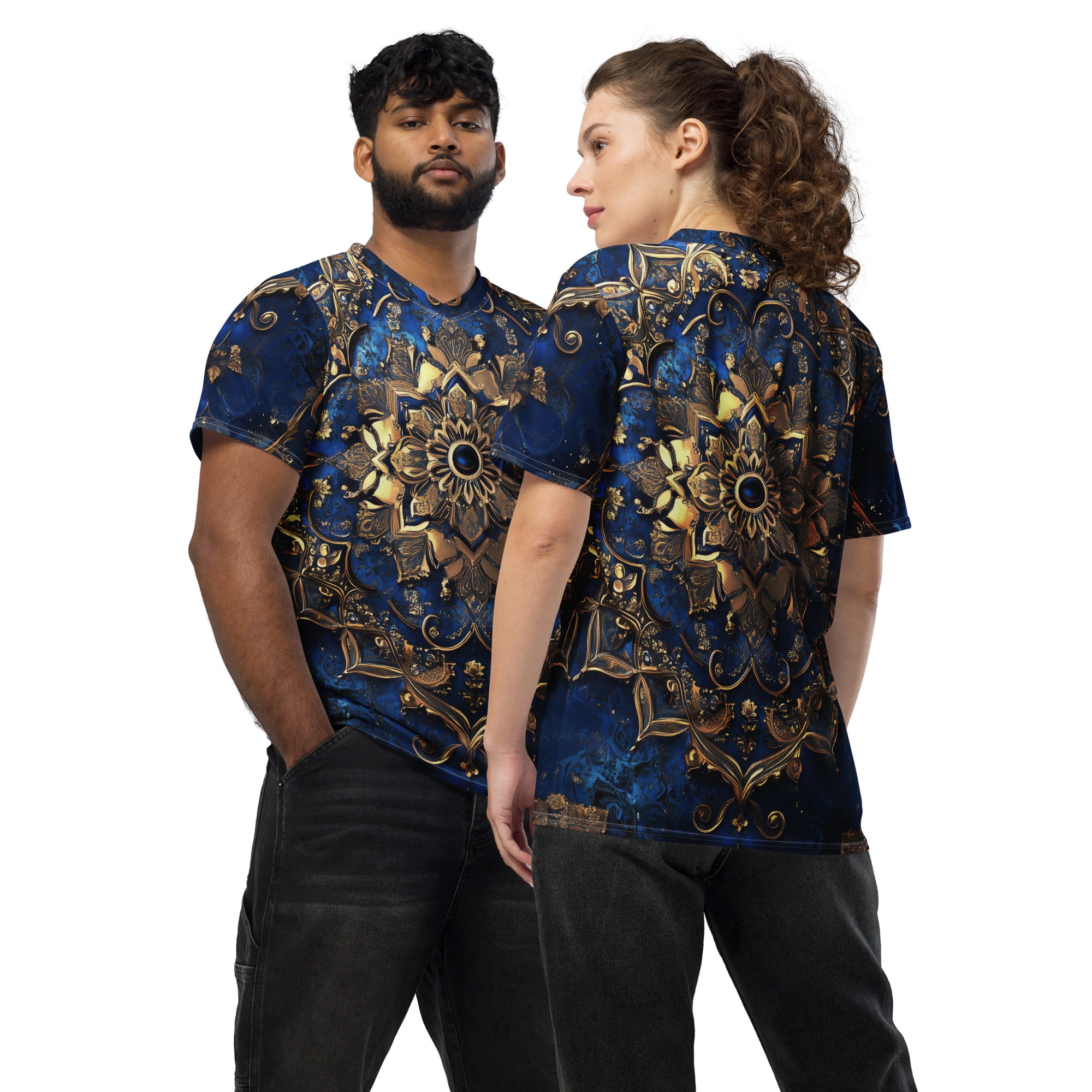 Recycled unisex sports jersey - Persian classic pattern