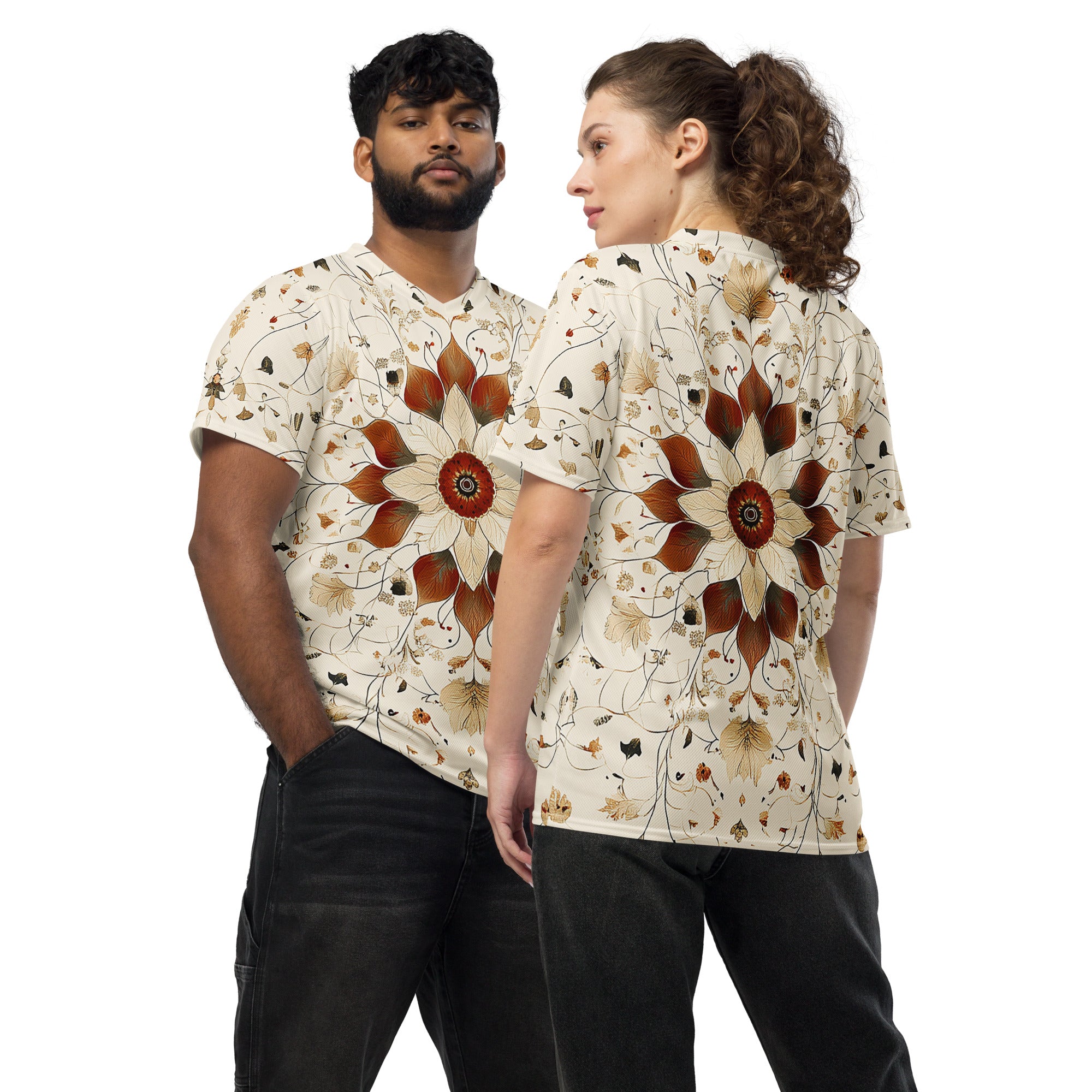 Recycled unisex sports jersey -  Medival Persian pattern