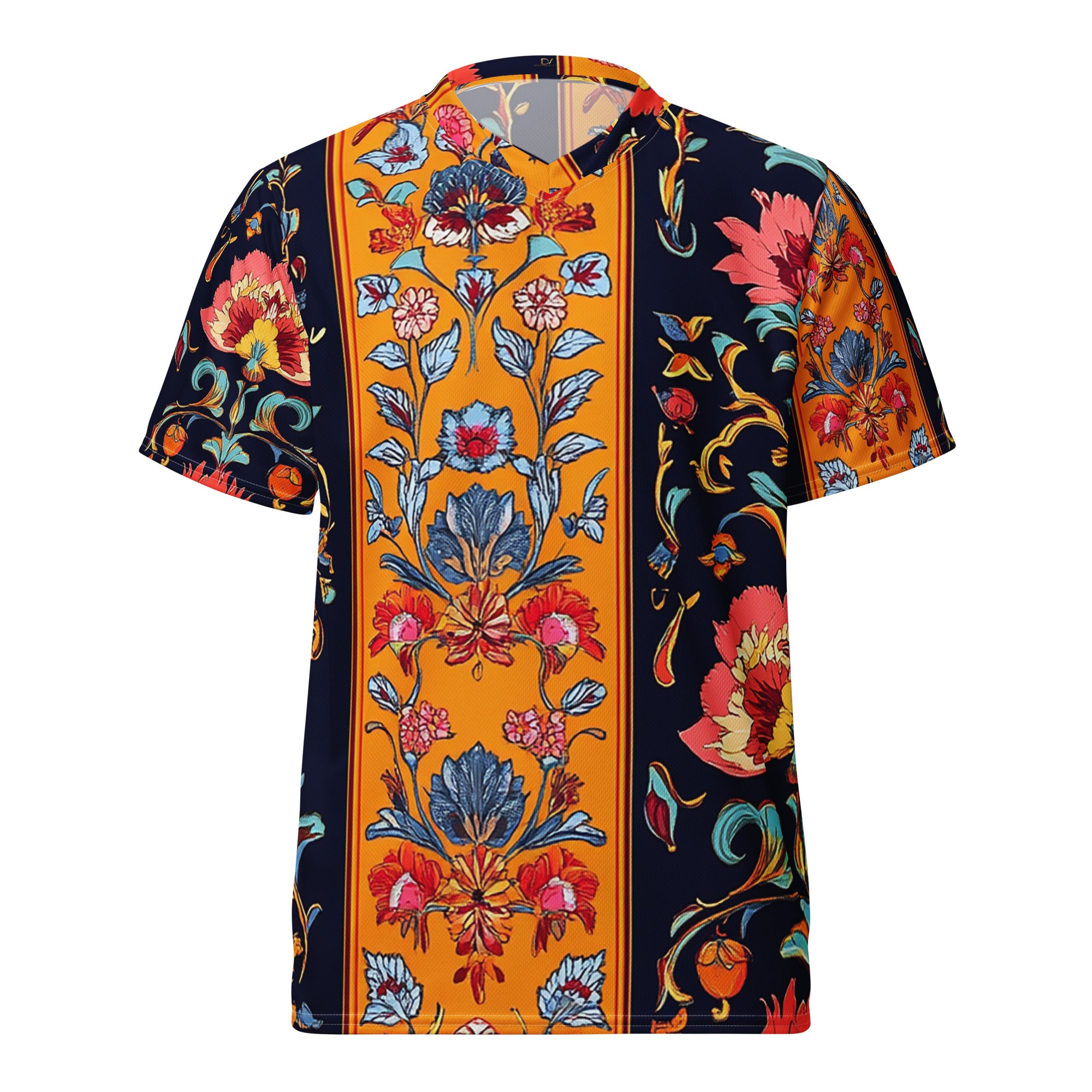 Recycled unisex sports jersey -  Persian floral tile