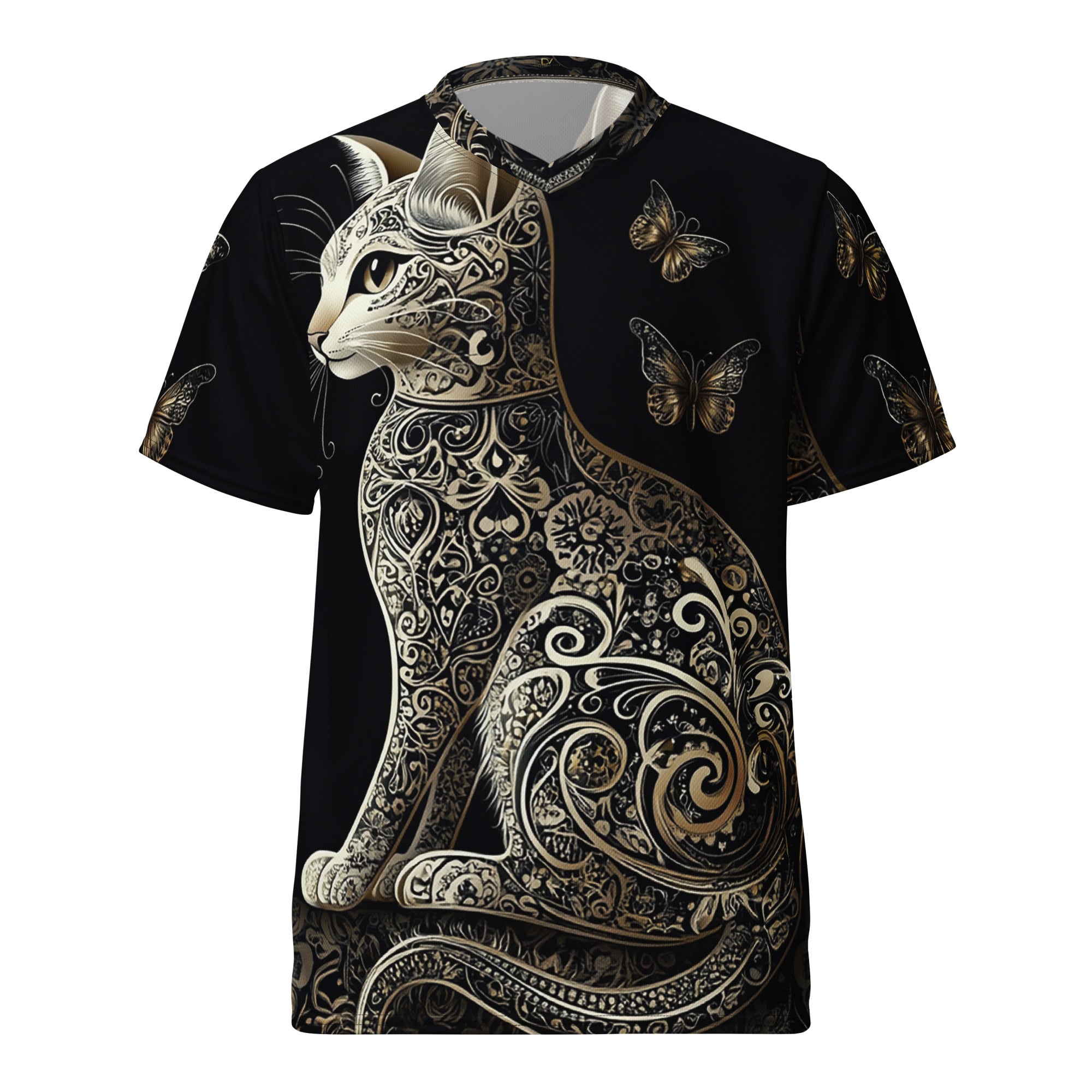 Recycled unisex sports jersey - Cat with intricate patterns