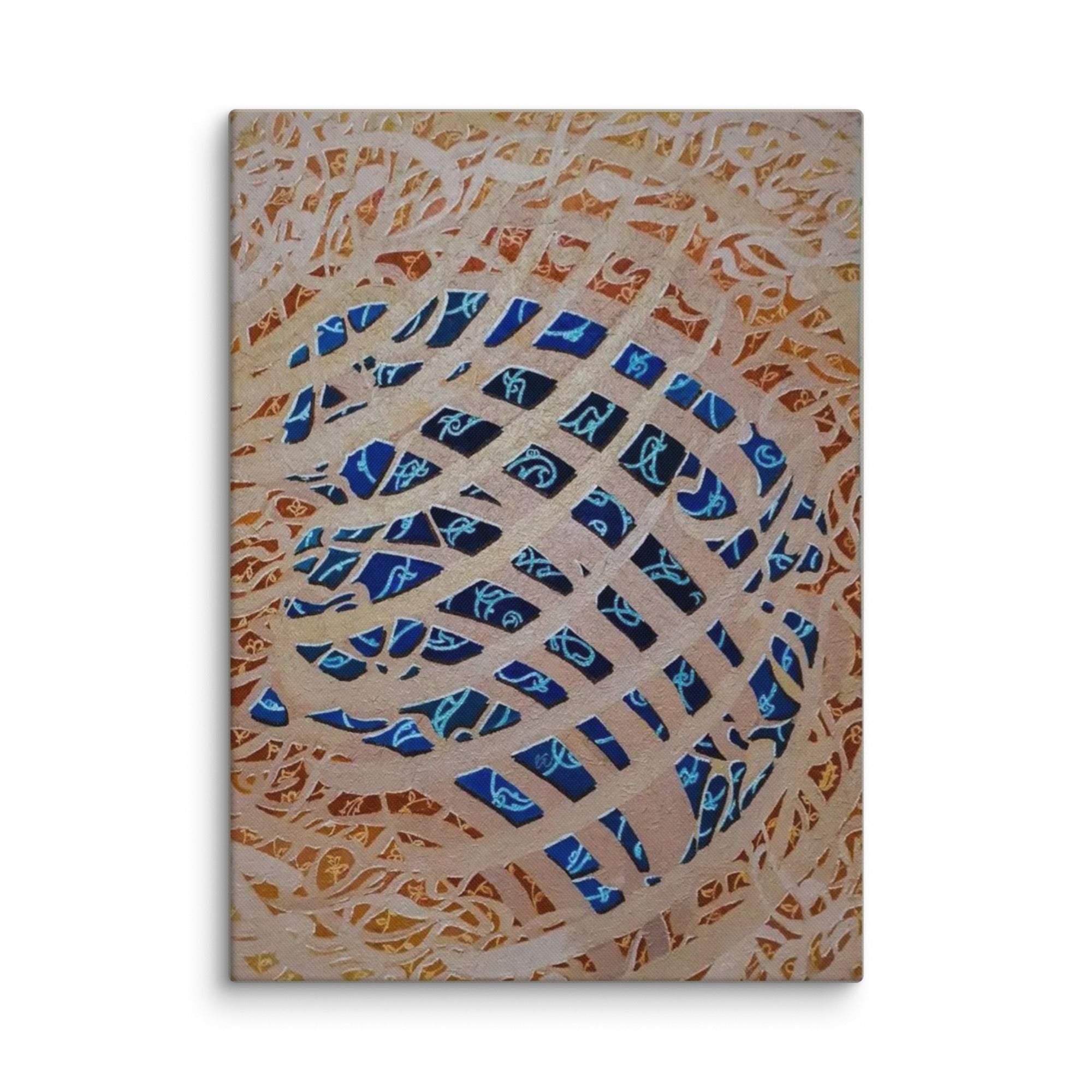 Canvas print featuring And Let Us Not Say Why the Heart of Truth Is Blue by Shamsollah Saedi