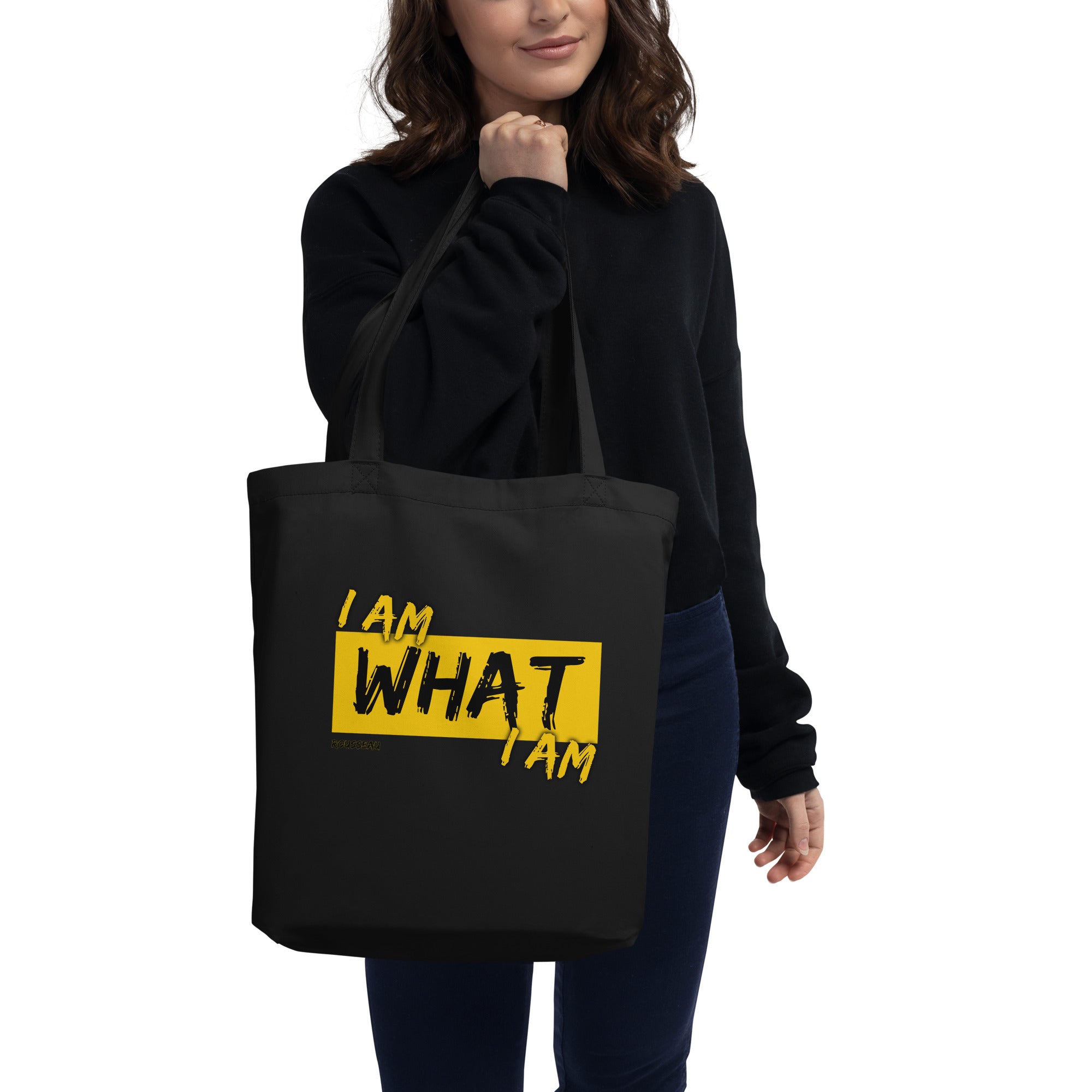 Eco Tote Bag - Rousseau quotes, "I am what I am"