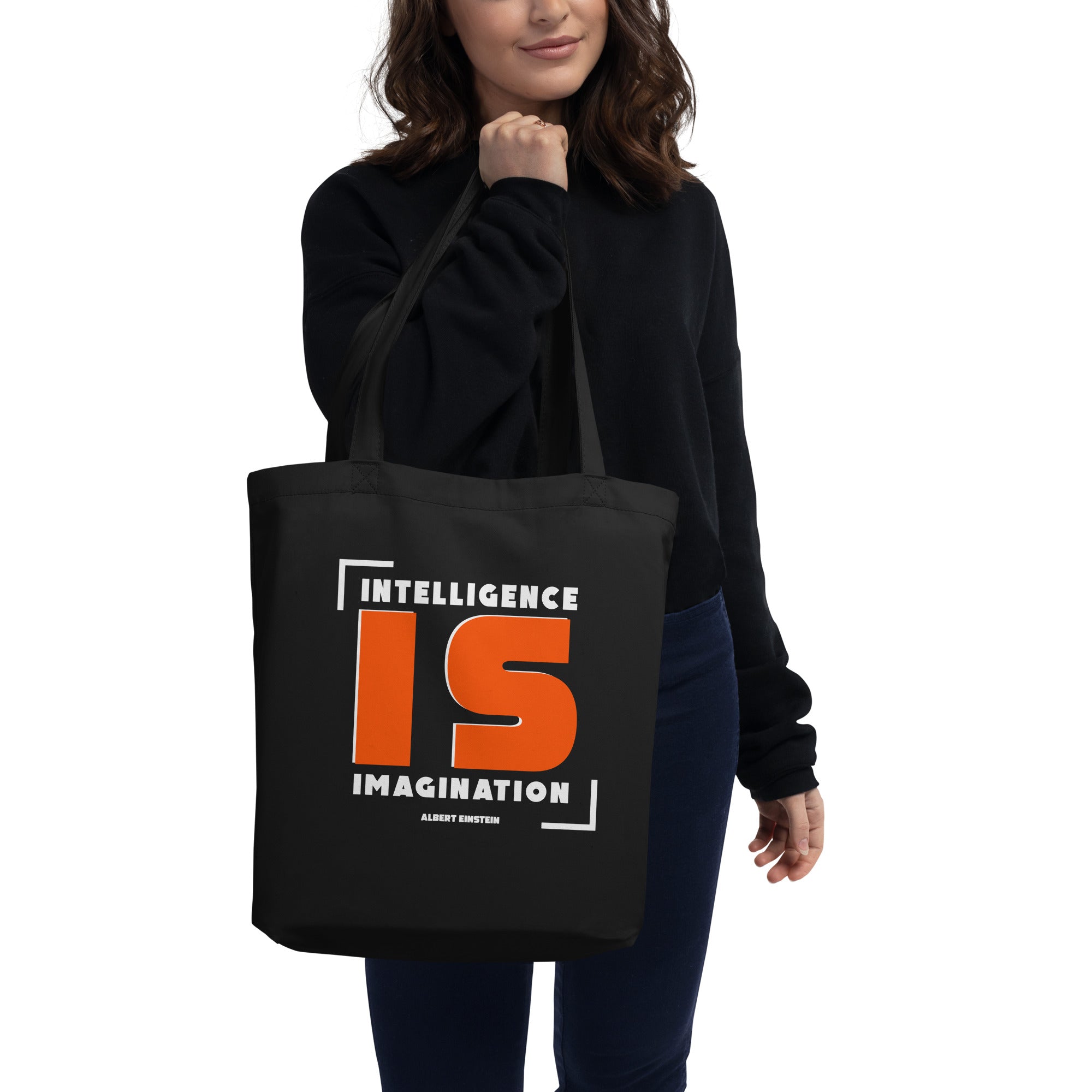 Eco Tote Bag - Albert Einstein quotes, “ Intelligence is imagination”