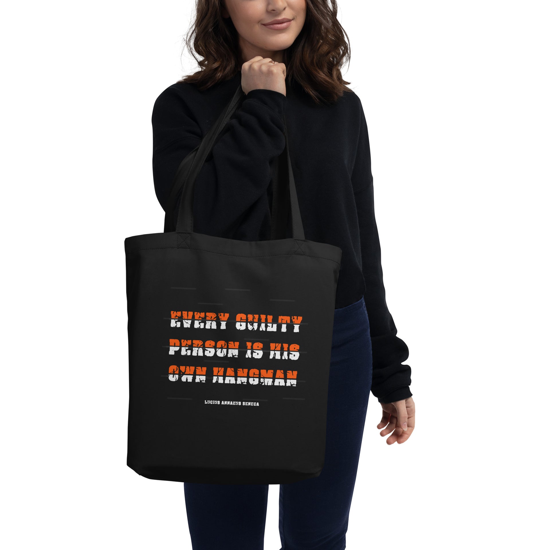 Eco Tote Bag - Lucius Annaeus Seneca quotes, "Every guilty person is his own hangman"