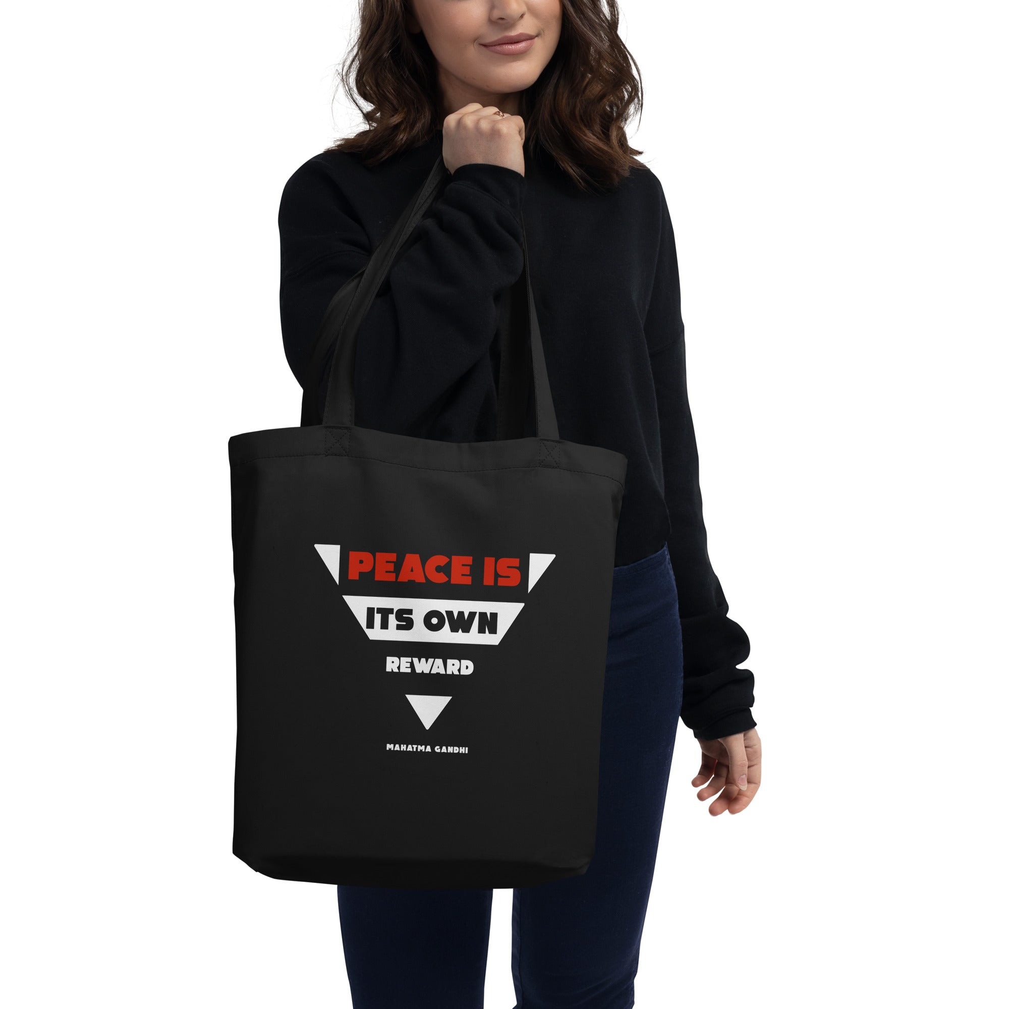 Eco Tote Bag - Mahatma Gandhi quotes, "Peace is its own reward"