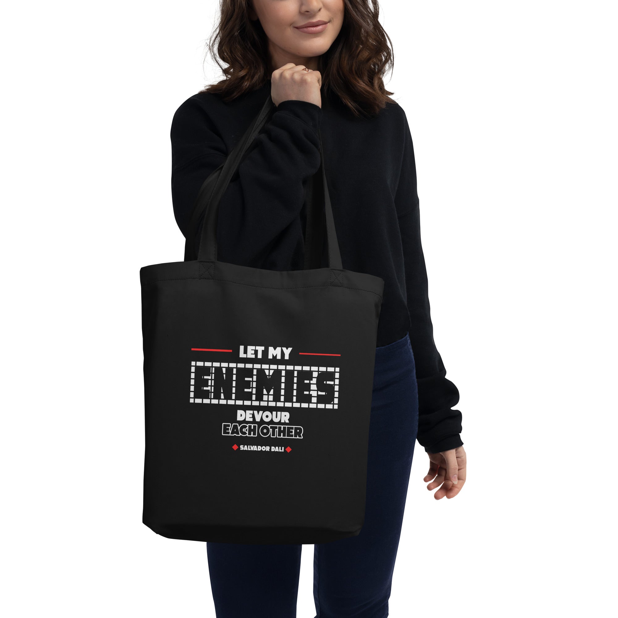 Eco Tote Bag - Salvador Dali Quotes, "Let my enemies devour each other."